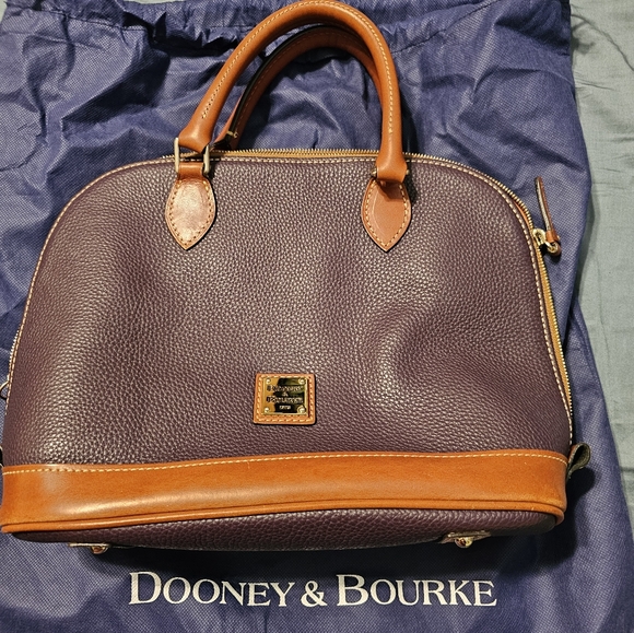 Dooney & Bourke Handbags - Dooney & Bourke EUC Purple Leather Zip Zip Satchel and Matching Wallet